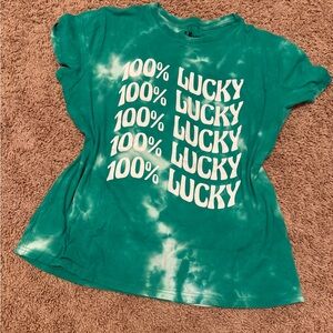 Green Tie-Dye 'Lucky' T-Shirt